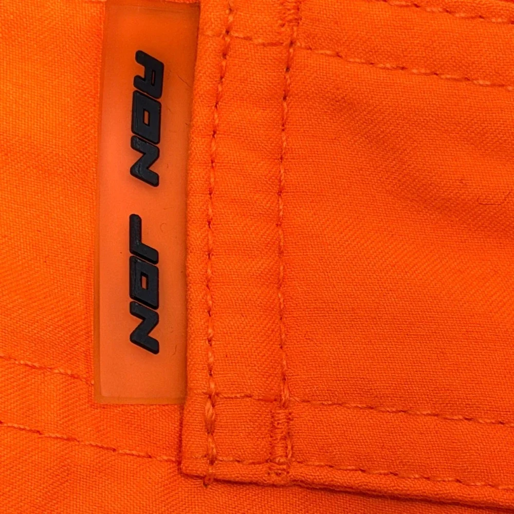 Ron Jon Mens Board Shorts Size 40 Orange Unlined Cargo Swim Trunks